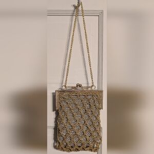 Gold and Silver Mesh Evening Clutch An Exclusive Import From Italy R.N.29063